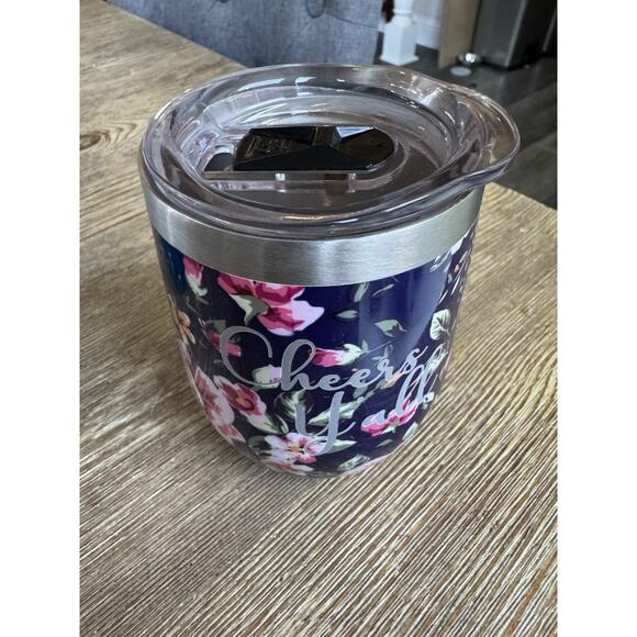 Iceshaker Cheers Ya’ll 12 Oz Aluminum Insulated Tumbler W/lid. Purple Flowers - Picture 3 of 6